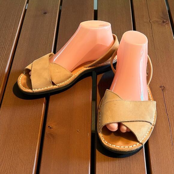 Mibo Palmairas De Menorca Tan Leather Sandal Size 40 EU 9 US - Picture 1 of 9